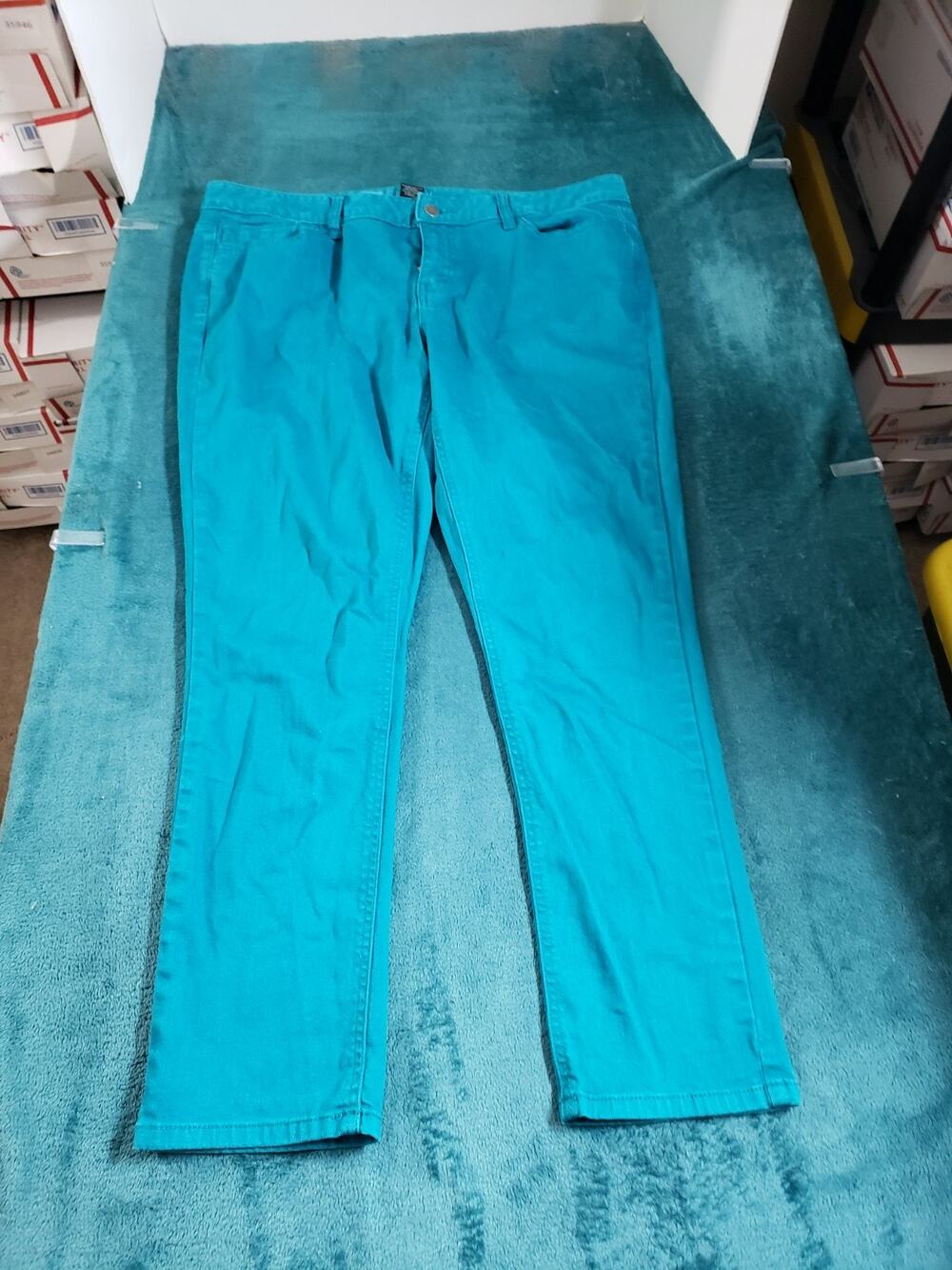 Mossimo Jeans Size 16 Women Green Denim Stretch Pants Ladies Mid Rise Skinny